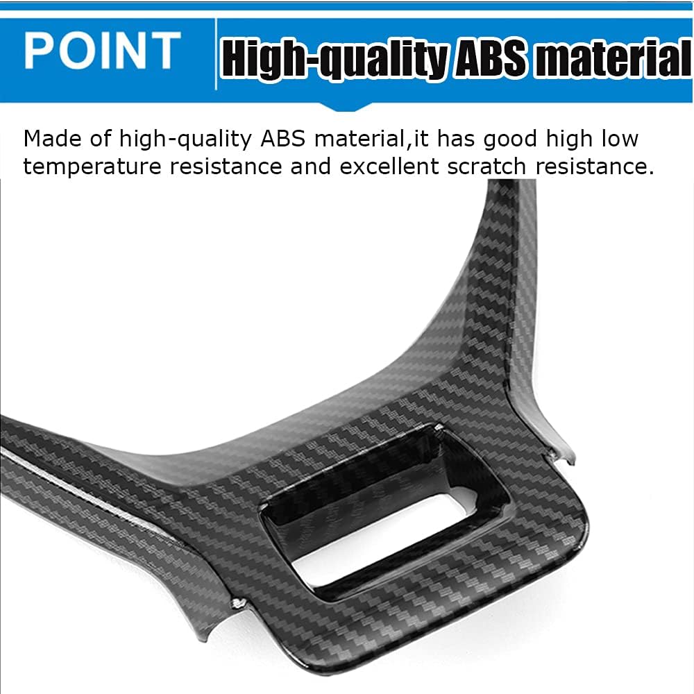 Great-luck ABS Plastic Steering Wheel Trims Steering Wheel Cover Sticker Custom Interior Accessories Sticker 1Pcs/Set(Carbon Fiber) for Kia K5 2021 2022