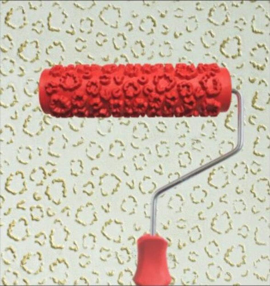 BUUEERR7" DIY Patterned Paint Roller Decorative Rubber Roller Decorative Art Roller Texture Roller with Plastic Handle - More Than 300 Patterns (Pattern AE2)