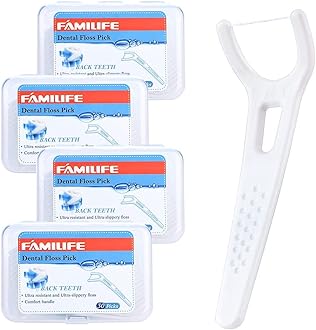 Dental Floss, Unwaxed Dental Floss Picks Unflavored Fluoride Free Back Teeth Toothpicks Flossing Flossers Threaders Sticks with 4 Travel Handy Cases 120 Count