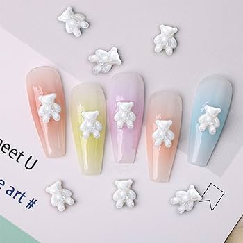 Amazon | ネイルパーツ クマ 30個セット 3D 立体 可愛い 白 ホワイト Amazon | ネイルパーツ クマ 30個セット 3D 立体 可愛い 白 ホワイト