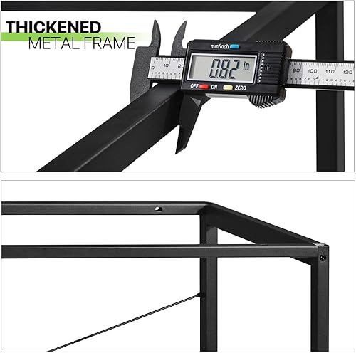 Miniatura 7 de Magshion Escritorio simple de computadora de 32 pulgadas, mesa de estudio moderna para estudiantes con bolsa de almacenamiento para el hogar,