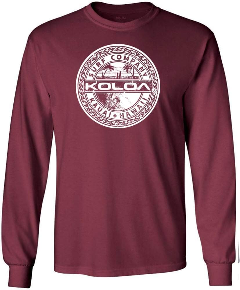 Koloa Surf Palms and Waves Long Sleeve Tees Regular, Big and Tall