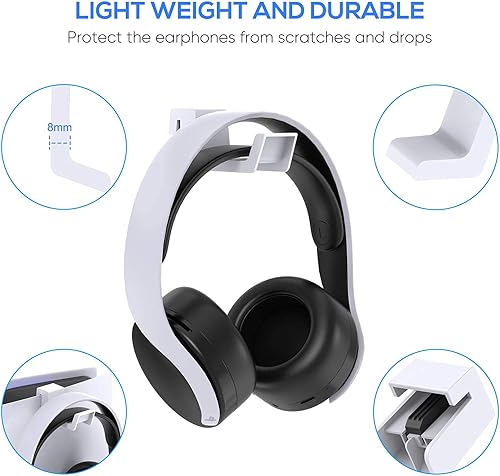 Miniatura 4 de FYOUNG Soporte de auriculares para PS5SlimPro, gancho para soporte de auriculares, compatible con consolas PlayStation 5 (blanco)