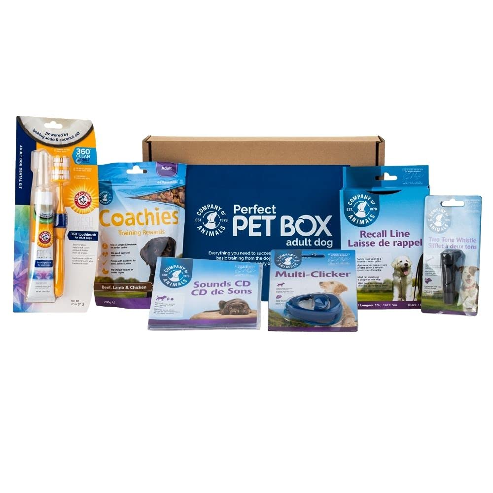 Company of Animals El Kit de Entrenamiento para Perros; con 6 Productos de línea de recuperación de 5 m; Silbato, Entrenamiento de clicker para Perros; golosinas de Entrenamiento de Entrenadores de