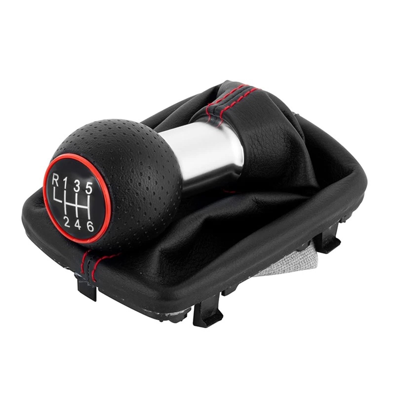 DUFWEHR Shifter Knob for for A3 2001 2002 2003 12mm 5/6 Speed Manual Gear Shift Knob Shifter Lever Handle Head Gaiter Boot Cover Car(Red 6 Speed)