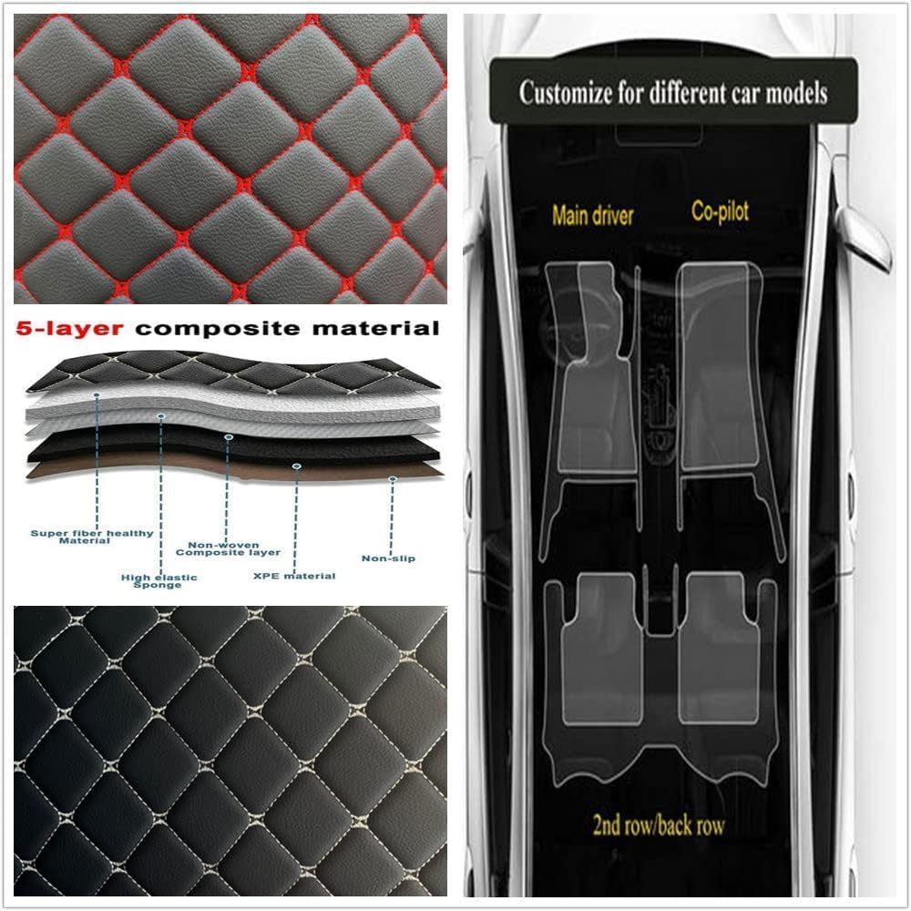 Custom Car Floor Mats Compatible with Audi A1,A3,A4,A5,A6,A7,A8,TT,TTS,Q2,Q3,Q4,Q5,Q6,Q7,Q8,e-tron,e-tron GT,Q4 e-tron,R8,S4,S5,S6,S7,S8,SQ5,SQ6,SQ7,SQ8,RS3,RS4,RS5,RS6,RS7 (Black Mat Black Line)