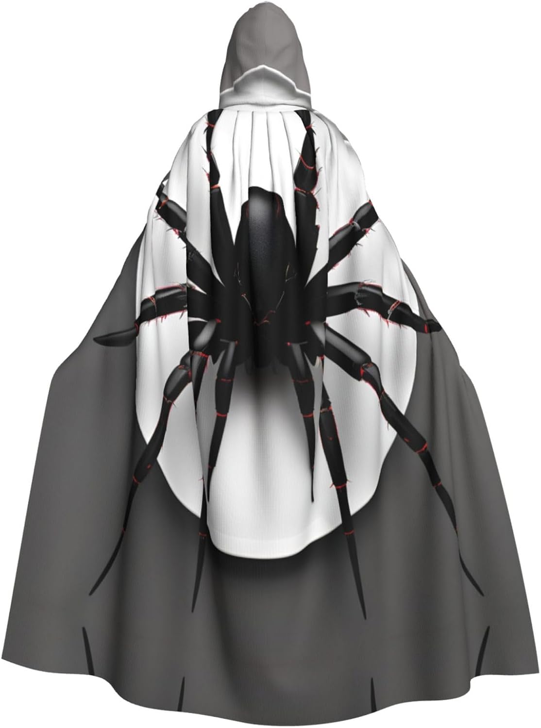 Black Spider print Carnival hooded robe cape for adult men and women role play. Gothic cape costume