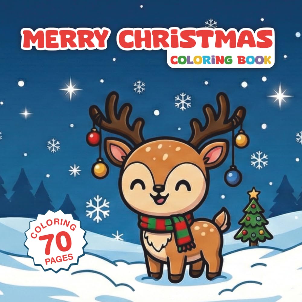 MERRY CHRISTMAS Coloring book: Coloring Book for Kids and Adults (70 Fun and Simple Coloring Pages)