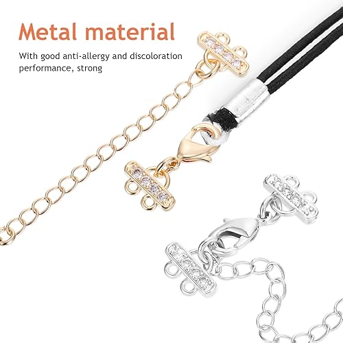 Miniatura 5 de Cierre de capas de collar, 10 piezas, múltiples hebras, conector de collar con cierres de langosta para fabricación de joyas de bricolaje