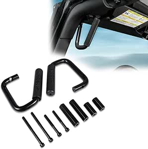 Opall Front &amp; Rear Grab Handles Grip Handle Grab bar for Jeep Wrangler JK JKU Sports Sahara Freedom Rubicon X &amp; Unlimited 2007-2018 (Black) (Black)