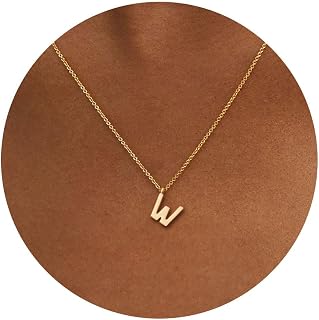 HANLI Initial Necklaces for Women, 14K Gold Plated Letter Necklace