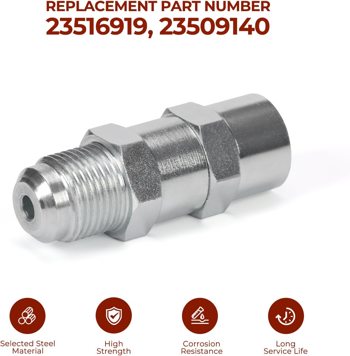 Fuel Check Valve Compatible with Detroit Diesel S50 8.5L & S60 11.1/12.7/14L Engine, Replaces 23516919 23509140