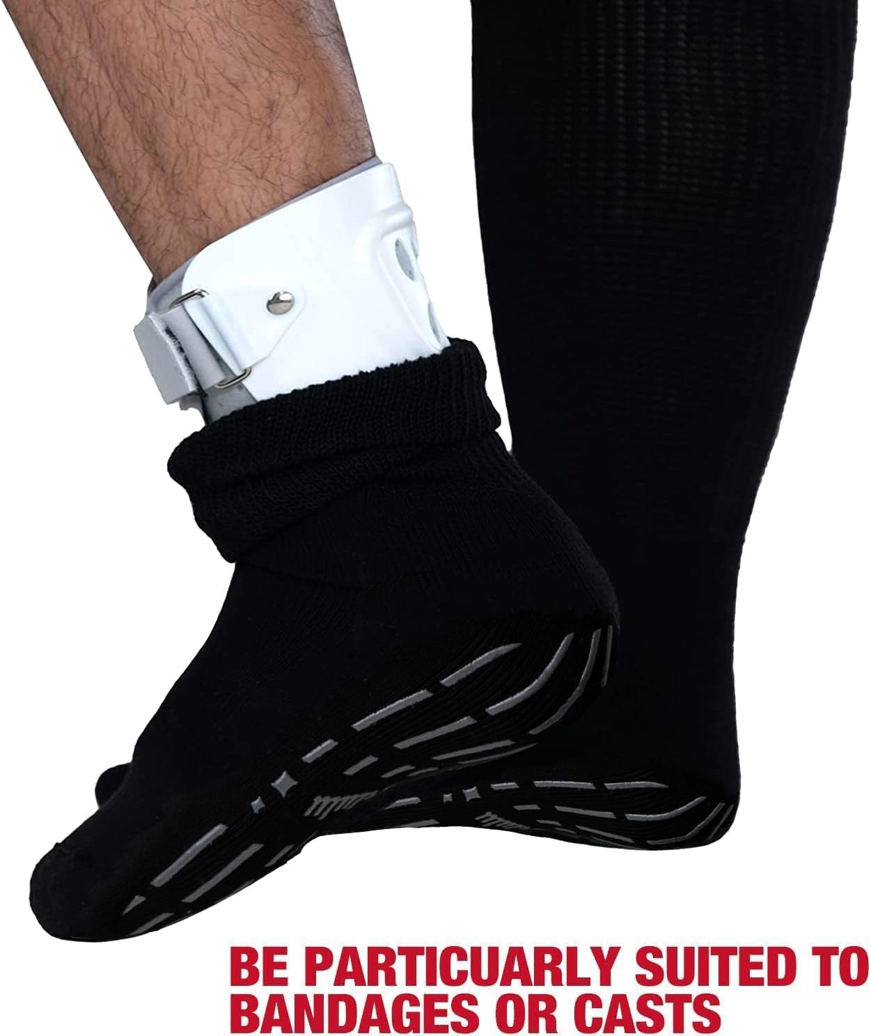 Bulinlulu Extra Width Diabetic Socks Men Women-4 Pairs Wide Edema Sock for Swollen Feet,Non Slip Cast Bariatric Socks 13-15 - Image 6