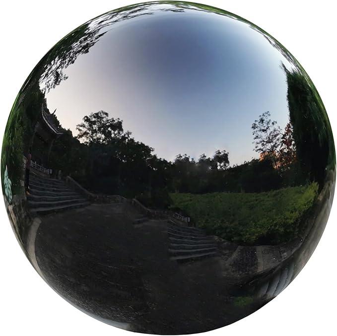 Pangmao Black Gazing Globe Mirror Ball in Stainless Steel