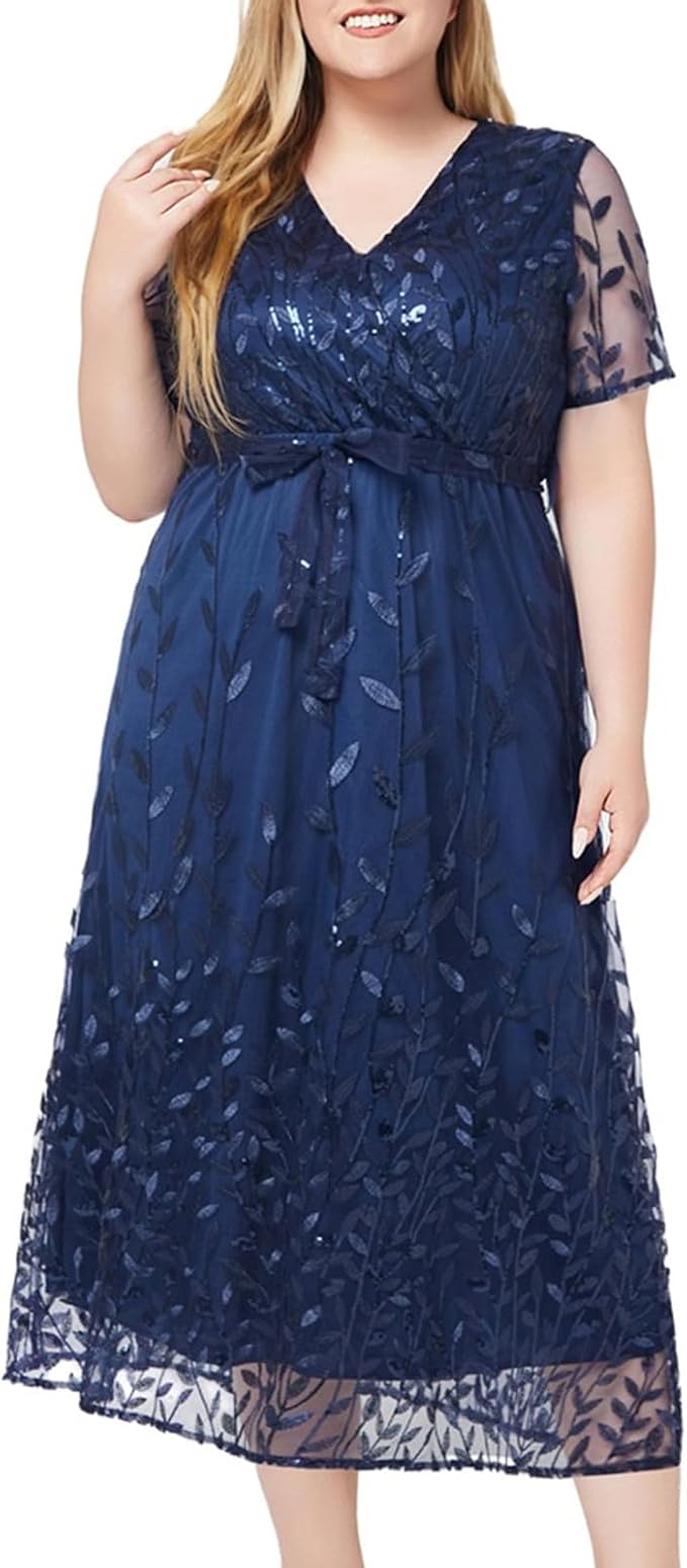 Women's Plus Size Wedding Guest Dresses Cocktail Party Bridesmaid Dress