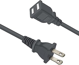 2 Prong Polarized Grey Extension Cord 14 feet Thin ETL Listed Power Cable Male to Female for Indoor/Home Use, Slim Design 1250W,10A