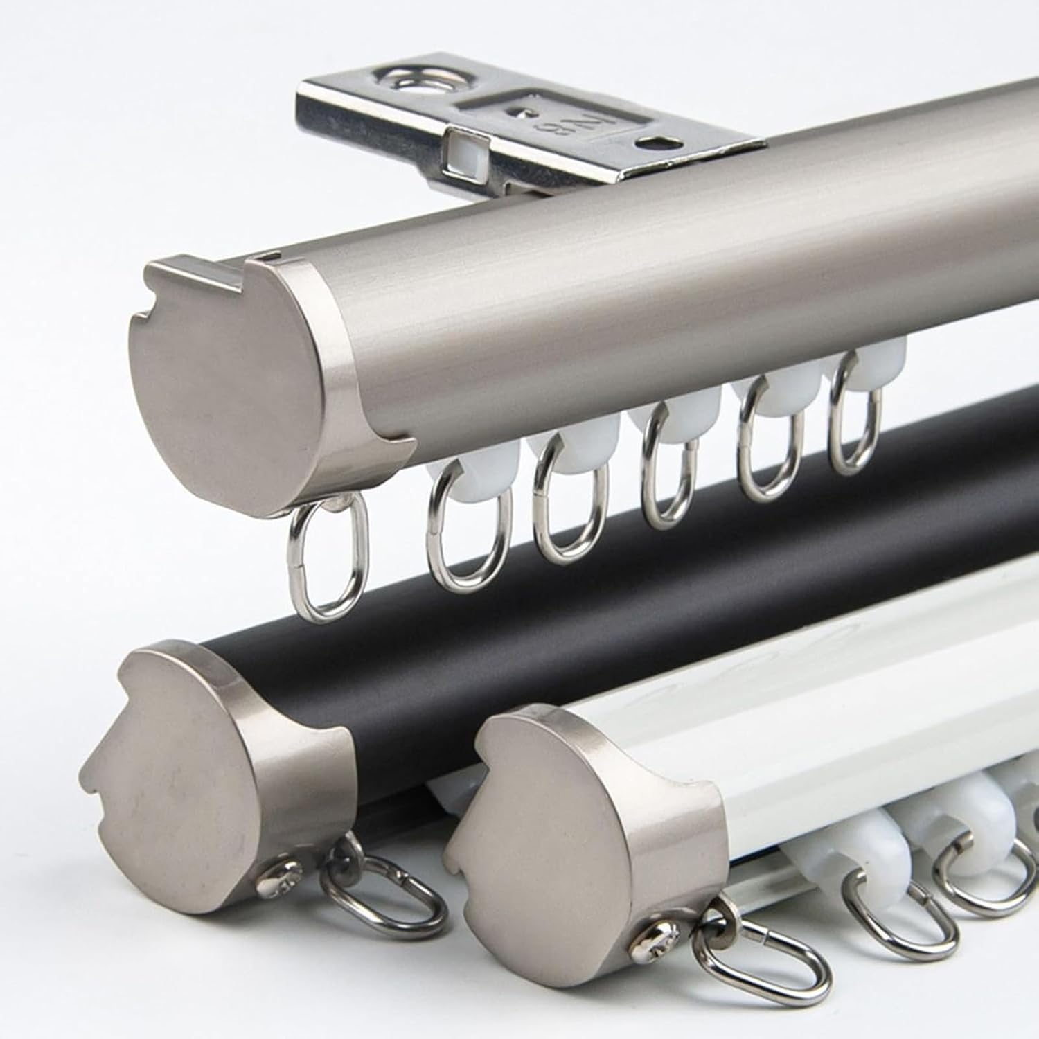 Ceiling Mounted Curtain Track Rail, Aluminum Alloy Sliding Curtain Rods, Anti-Light Leakage for Room Divider, Living Room, Bedroom, Bathroom