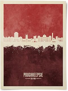 Poughkeepsie New York Skyline art print poster, unframed -22045