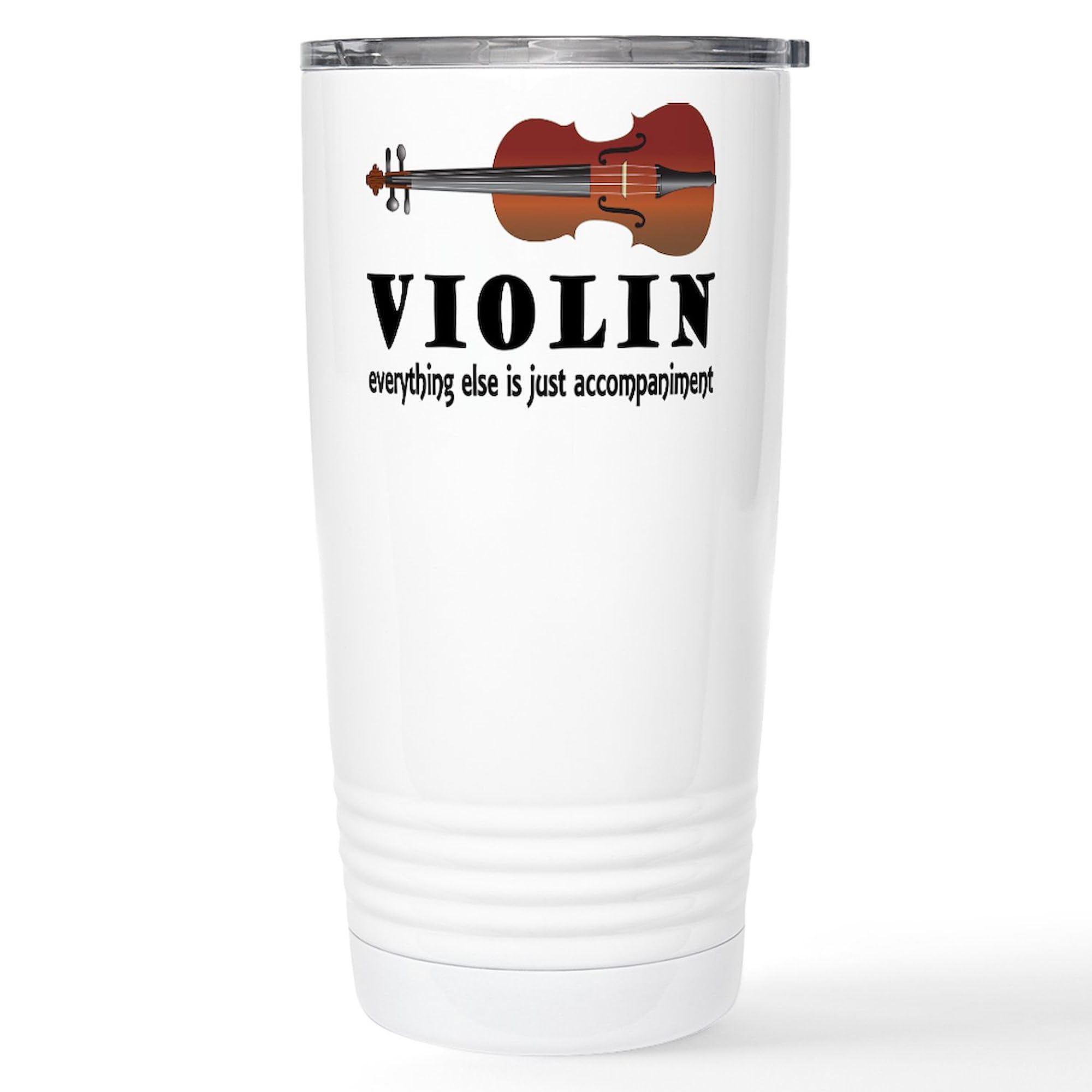 CafePress Violin Humor Music Stainless Steel Travel Mug 20 oz. Insulated Stainless Steel Coffee Tumbler