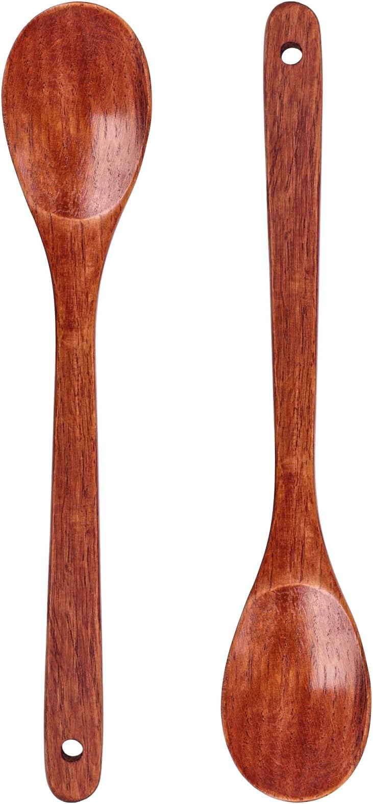 HAKSEN2PCS Wooden Cooking Spoons, 14inch Wooden Spoons Set Wooden Cooking Utensils for Home Kitchen Cooking Stirring Mixing Serving