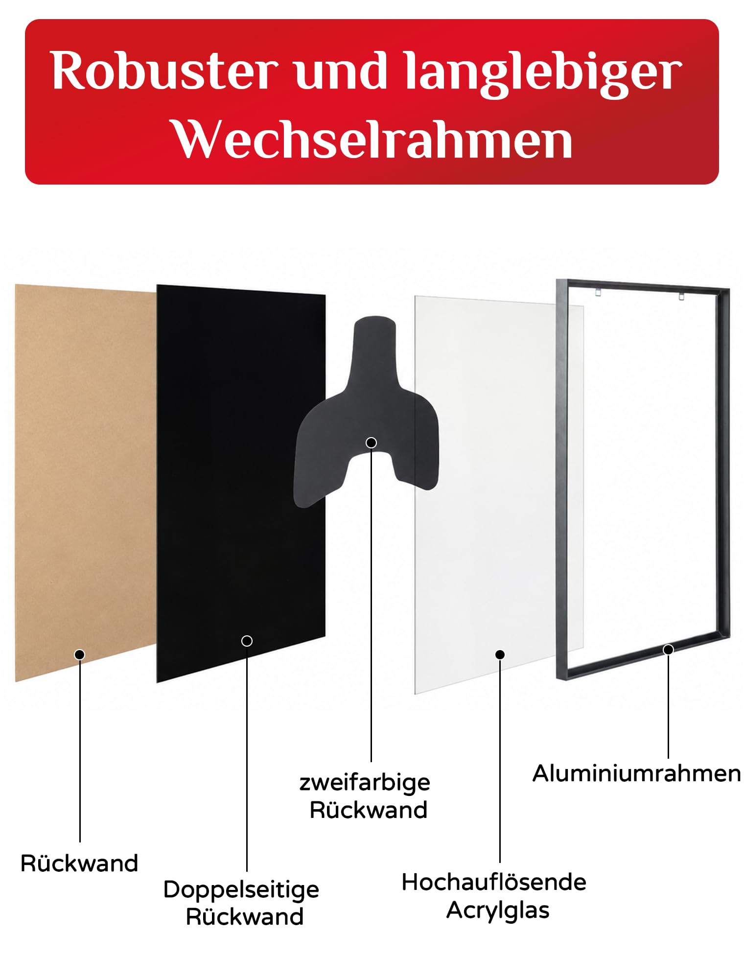 Aluminium Trikotrahmen 60x80 Bilderrahmen für Trikot