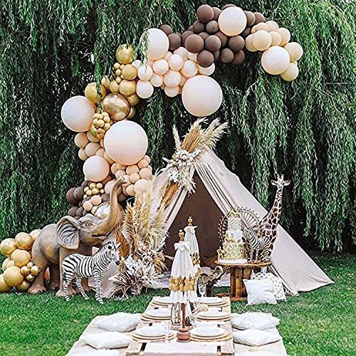 Image of KALOR Beige Balloons,100 Pcs 5 Inch Nude Matte Latex Balloons for Balloon Garland Arch, Birthday Decoration, Wedding Party, Baby Shower Decorations