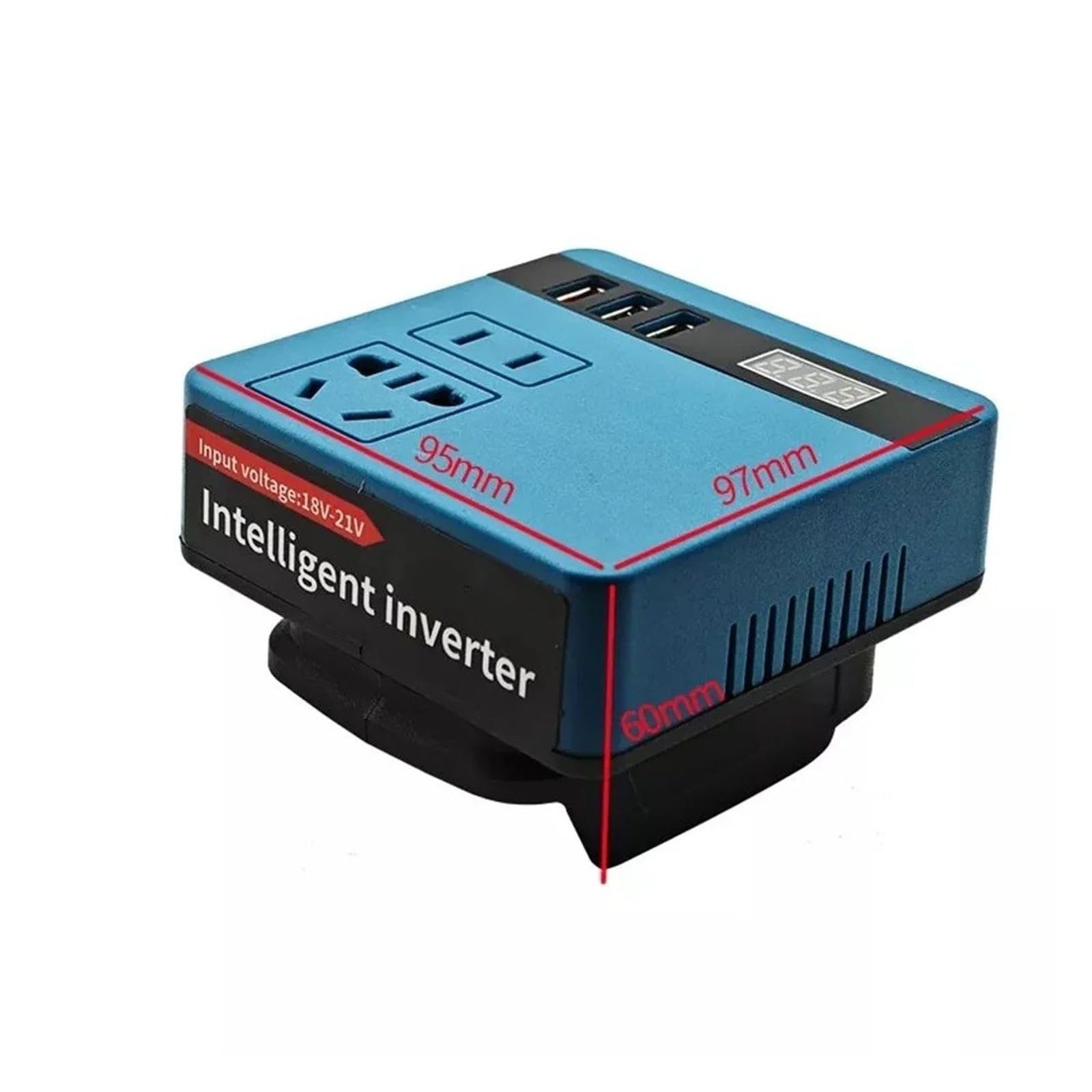 Convertidor Adaptador Batería Litio 120W Banco Energía Inversor 18V-20V A 110V-220V Transformador Inteligente Multifunción para Hogar Trabajo Al Aire Libre inversor