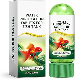 Potentes Tabletas De Purificación De Agua para Acuario,Agente Purificador Agua para Peceras,Rápida,Elimina La Turbidez Y Las Impurezas,1 Botella x 35 Tabletas