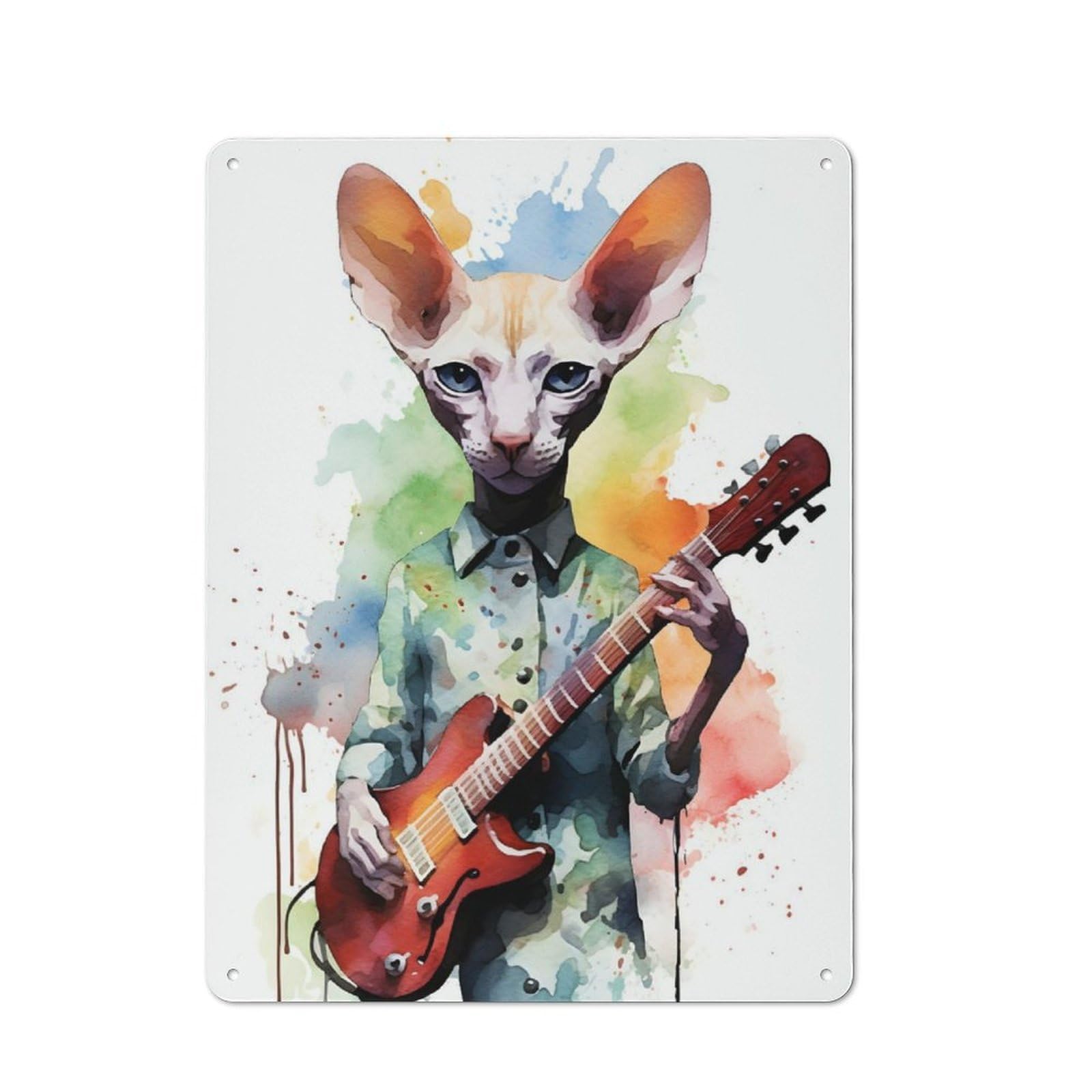 Junmoney Peterbald Cat Tin Sign 40X30cm With For Workshop Wall, Vintage Decor, For Metal Sign Collectors, For Garage And Workshop Walls