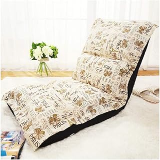 Tao Sofá Perezoso Silla Plegable Bolso de Frijol Sofá de una Sola Tela Dormitorio Ventana de la bahía Silla Estilo rústico Tatami Simple Extraíble Lavable 105 × 45 × 13 cm (Color : Paris Tower)