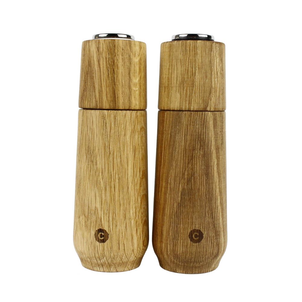 CrushGrind® Champagne juego de molinillos de sal y pimienta de madera roble 167mm 1