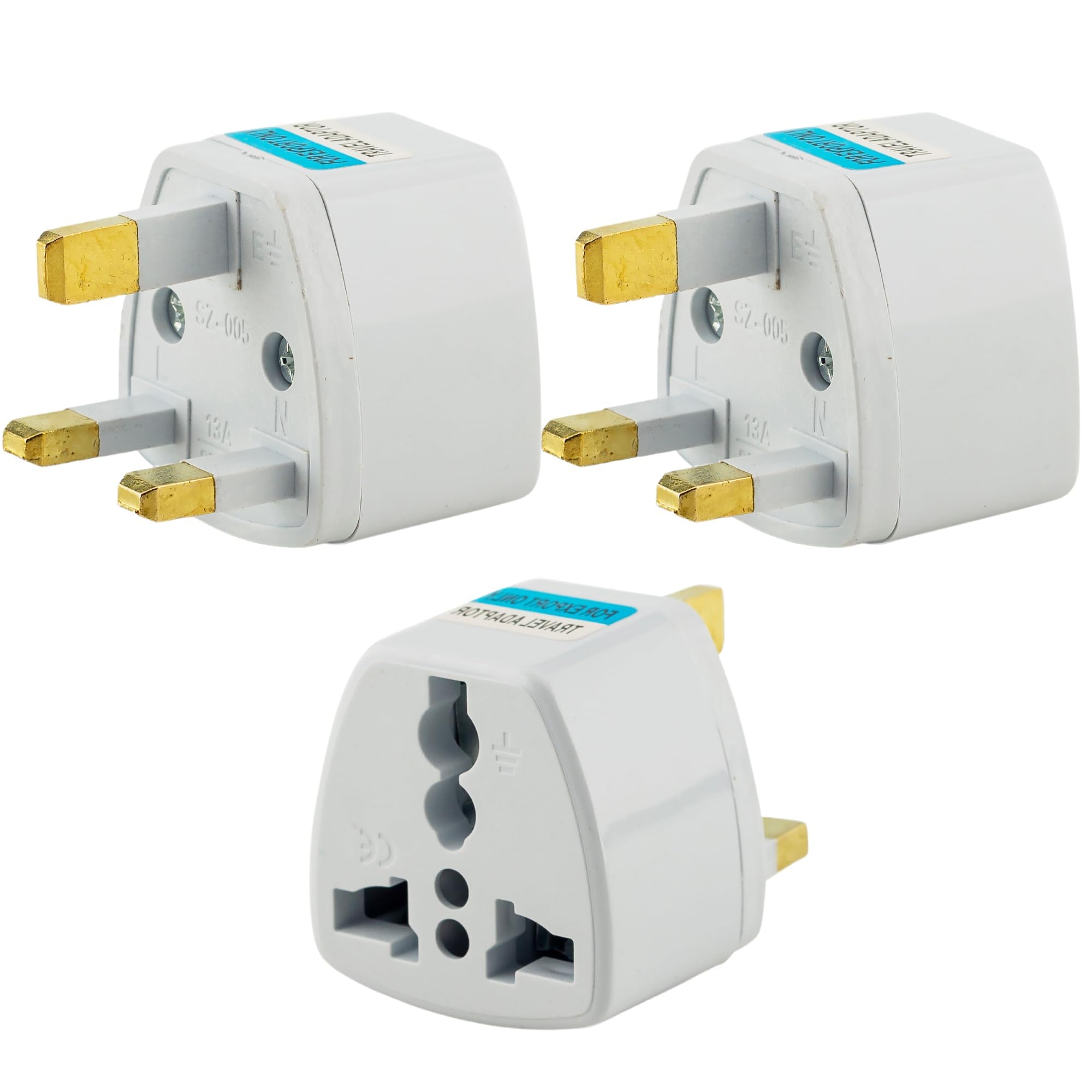 Dailyneed: UK Adapter, India to Hong Kong, UAE, Dubai Travel, UK Connector for Indian Pins - Type G Adapter - Perfect for Laptop, Camera, Charger - CE - (Pack of 1, White)-picture-50