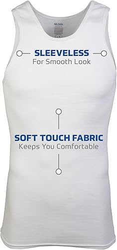 Miniatura 11 de Gildan - Camiseta sin mangas A-Shirt para hombre, paquete múltiple, estilo G1104 Negro (paquete de 12)