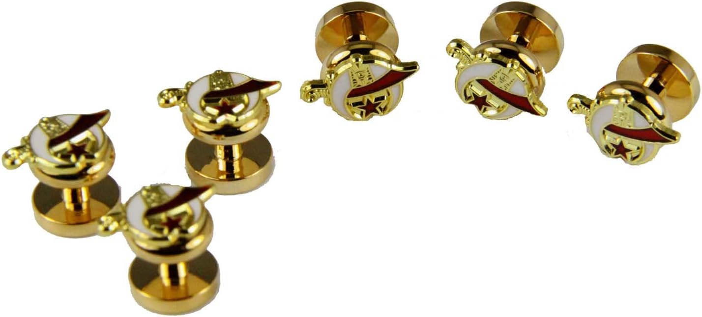 4031823 Shrine Tuxedo Stud Set Shriner Shirt Formal Suit Scimitar Moon Star
