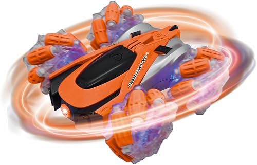 Miniatura 2 de LEXiBOOK - Crosslander Coche de control de radio que brilla en la oscuridad, control remoto, recargable, juego de acción electrónico, naranjanegro,