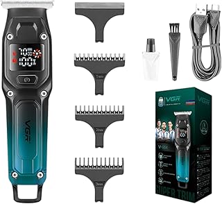 ماكينة تشذيب الشعر واللحية v-964 شفرات من الاستالس ستيل موتور تربو 7000 RPM شاحن USB 3 امشاط حلاقة وقت التشغيل 100 دقيقة وقت الشحن 1.5 ساعة حجم مناسب للسفر