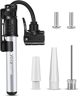 Bicycle Pump Mini Bike Pump - Aluminum Alloy Cycle Pump for Presta/Schrader Valve, Portable Lightweight Bike Tyre Pump Fast Tyre Inflation Mini Air Pump For Mountain Road Bike Ball Pump