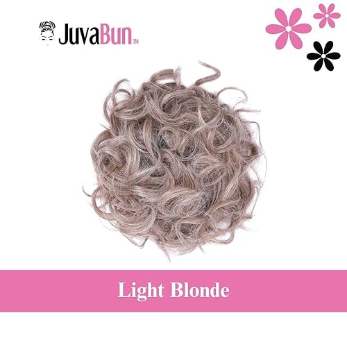 Miniatura 58 de JUVABUN Moños de pelo rizado con clip, rubio playa, para moños, pieza de cabello para moños, moño rizado, uso diario, lavable y realista, clip
