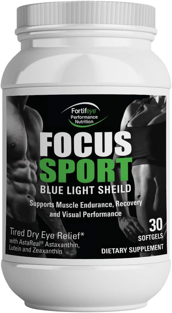 Fortifeye Vitamins Focus Sport Eye Care Supplement - 60-Day Supply, 2 Bottles of 30 - Mix of Macular Support Supplement with Zeaxanthin and Lutein for Eyes Vision, Astaxanthin Dry Eye Supplements