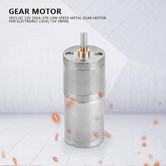 Metal Gear Motor,1Pcs 25mm DC 5-12V 25GA-370 Gear Reduction Motor Large Motor for DIY (2#)