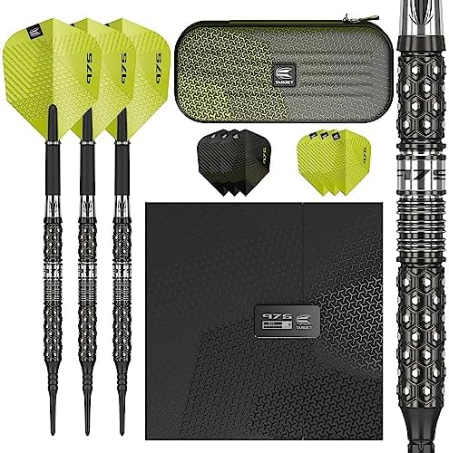 Target Darts Echo 12 19G 90% Tungsten Soft Tip Darts Set, 20G, Black and Green (210046)