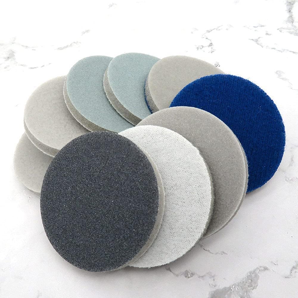 5 Pcs 2 Pulgadas 50mm Disco De Esponja De Terciopelo Trasero Hoja De Pulido Lijado Abrasivo Húmedo Seco Autoadhesivo Lijado con Agua Cepillada, 500-600 Grit