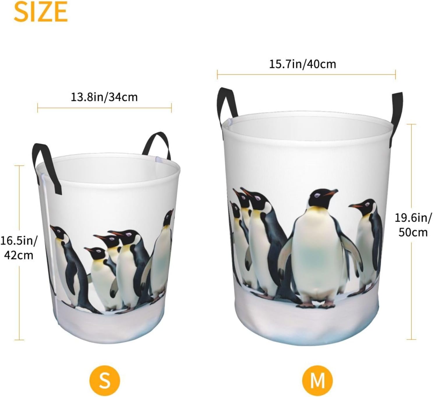 Penguins Laundry Basket Foldable Waterproof Laundry Hamper Clothes Storage Bin With Handles Oxford Cloth Toy Organizer Basket For Bathroom Laundry Bedroom Small image 5