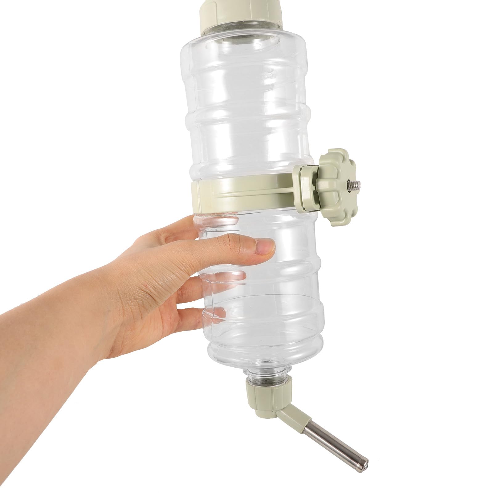 Dispensador Automático de Agua para Perros y Mascotas Capacidad de 946ml, Material PP y Metal, Mantiene el Agua Limpia y Controla la Cantidad en Jaulas o Transportadoras