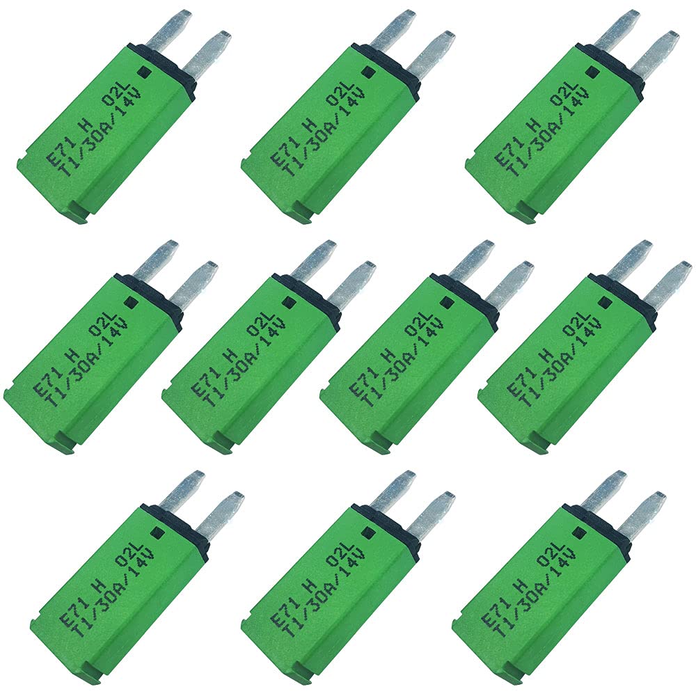 Automatic Reset ATM Mini Circuit Breaker Car Protector Blade Fuses Assortment Kit 10pcs DC 14V E71 T1 30 Amp