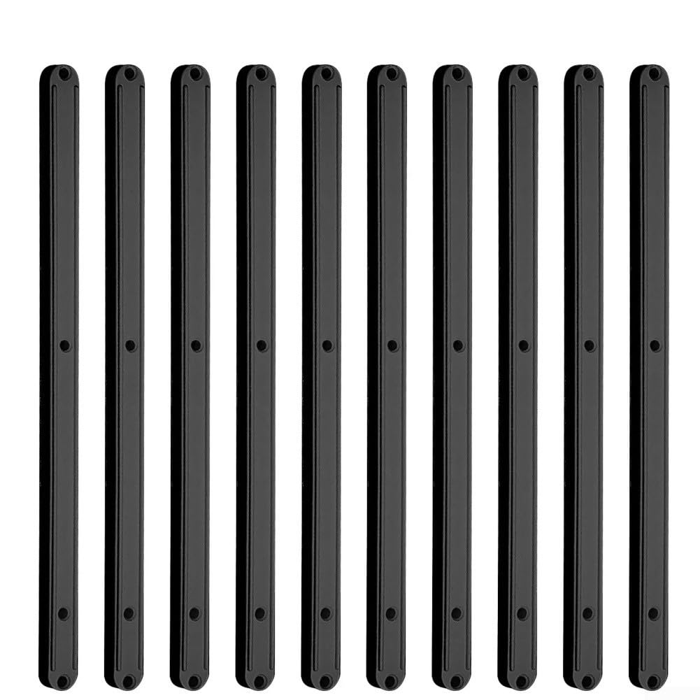 Plastic Drawer Runners 10 Pack for Retrofitting Older Cabinets Where Original Slides Are Worn or Damaged (Black)
