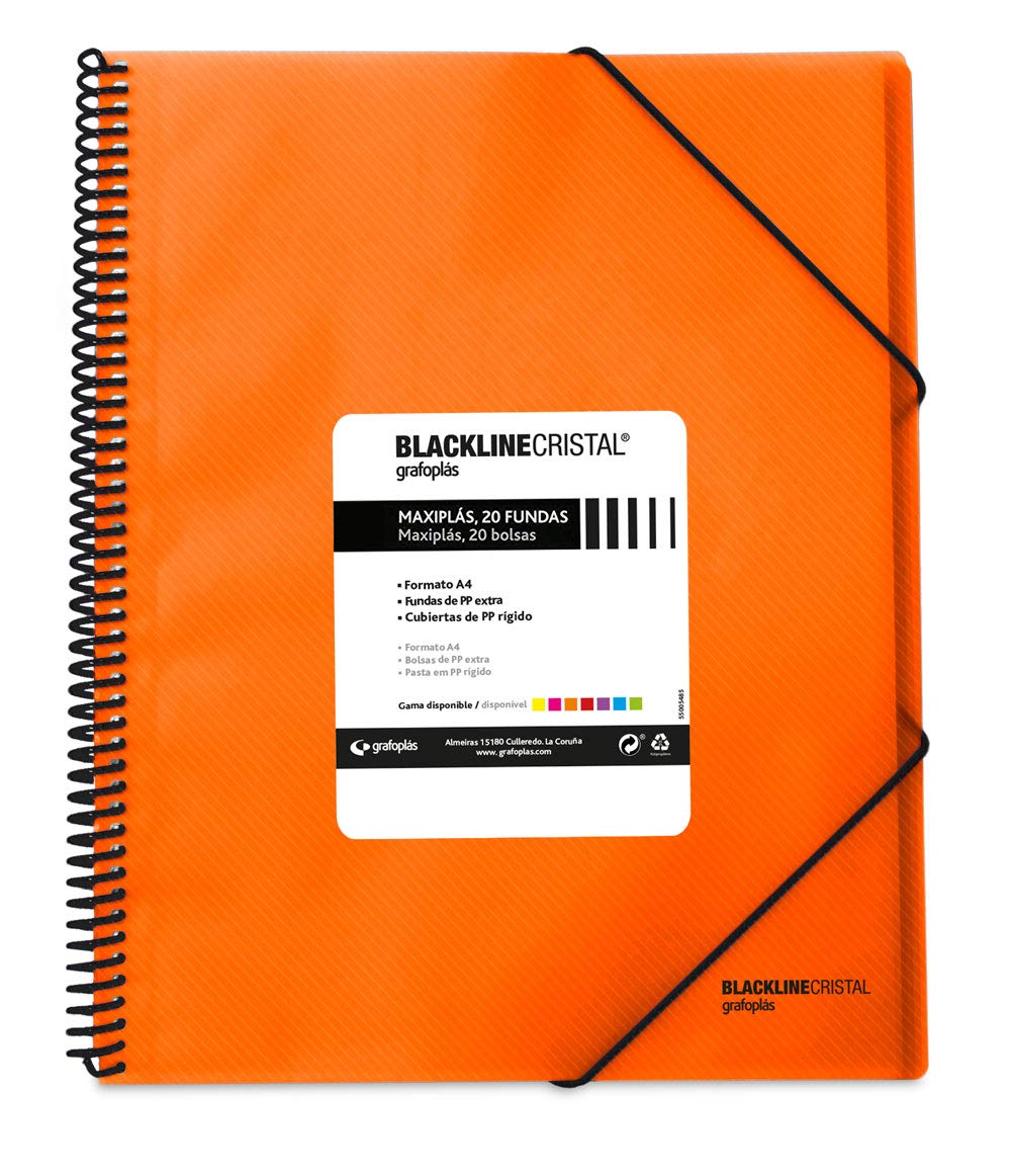 grafoplas 39832252 – 20 Pockets Folder, A4, Tapas, PP Orange