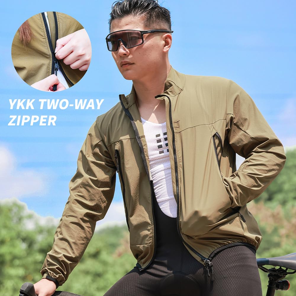 Chaqueta De Ciclismo Cortavientos Hombre Mujer, Impermeable Transpirable Chaqueta De Ciclismo Ligera, Reflectante Exteriores Chaqueta De Running Duradera Al Agua Chaqueta De Lluvia