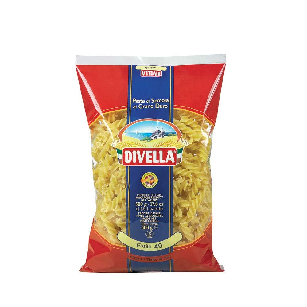 DIVELLA KIT 12 CONFEZIONI DI PASTA DA 500gr (FUSILLI, RIGATONI, PENNE ZITI, VERMICELLI, MISTA, PATERNOSTI RIGATI) + 3 BOTTIGLIE DI PASSATA DI POMODORO DA 640gr