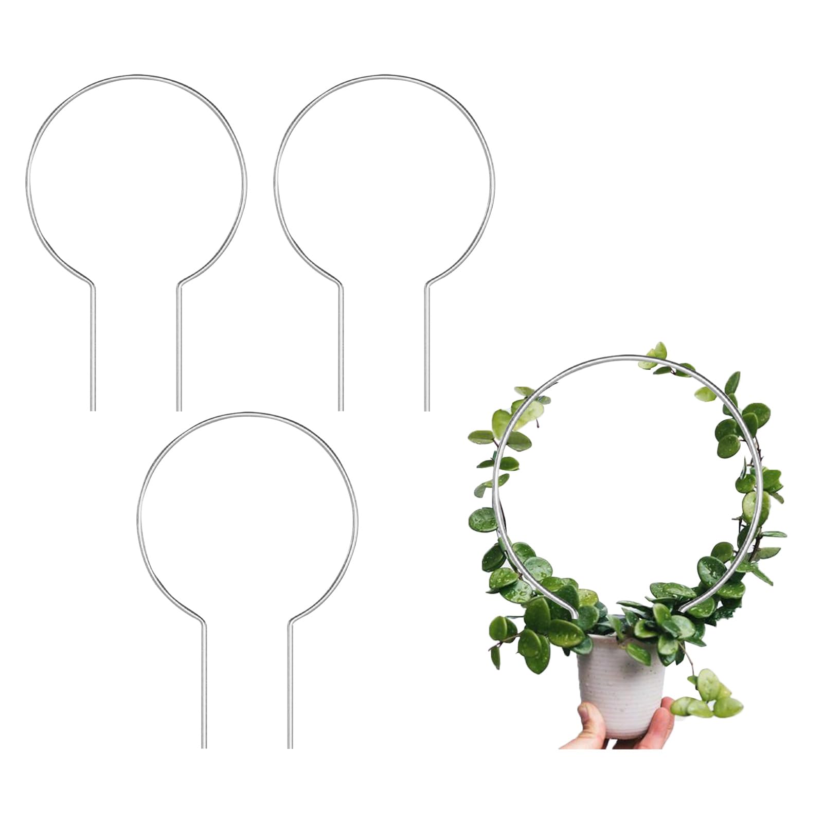 3 Pack Acrylic Trellis Round-Shaped for Potted Plant, Small Plant Trellis for Climbing Vines, Plant Support for Potted Monstera Hoya Indoor/Outdoor